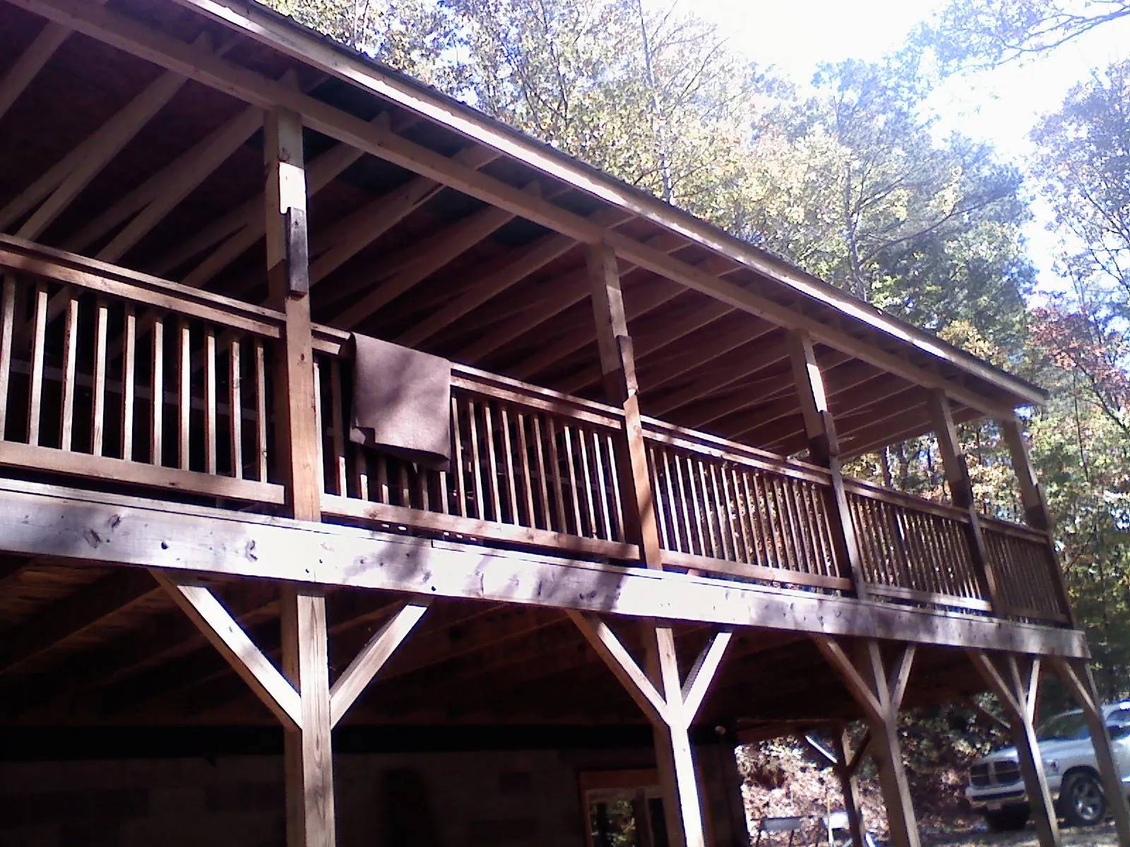 Timber framing under a new elevated porch and deck — Roof Leak Repair in Tar Heel by Roofing Brothers